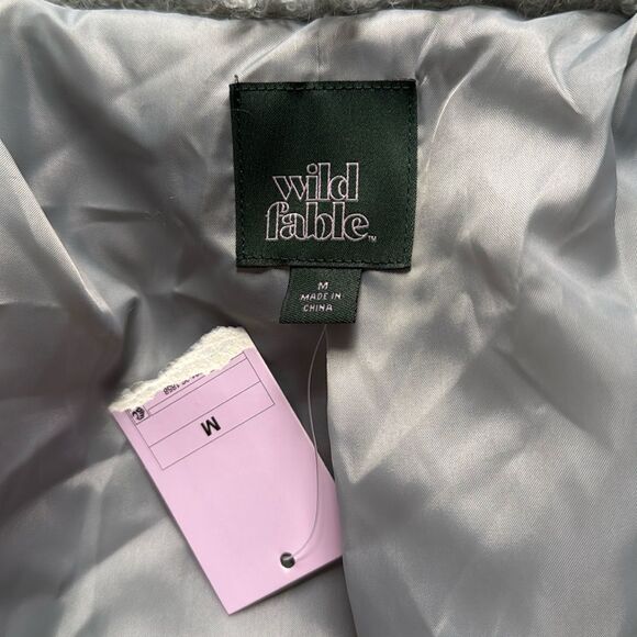 Mid Length Silver Blue Teddy Coat - Picture 8 of 10